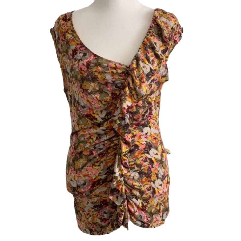WESTON WEAR Women’s Cap Sleeve Side Ruched Shirt Blouse Top Size: Large